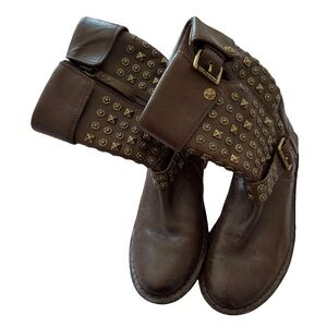 UGG Dark Brown Studded Moto Boots